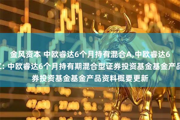 金风资本 中欧睿达6个月持有混合A,中欧睿达6个月持有混合C: 中欧睿达6个月持有期混合型证券投资基金基金产品资料概要更新