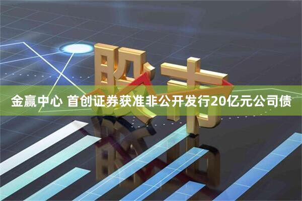 金赢中心 首创证券获准非公开发行20亿元公司债